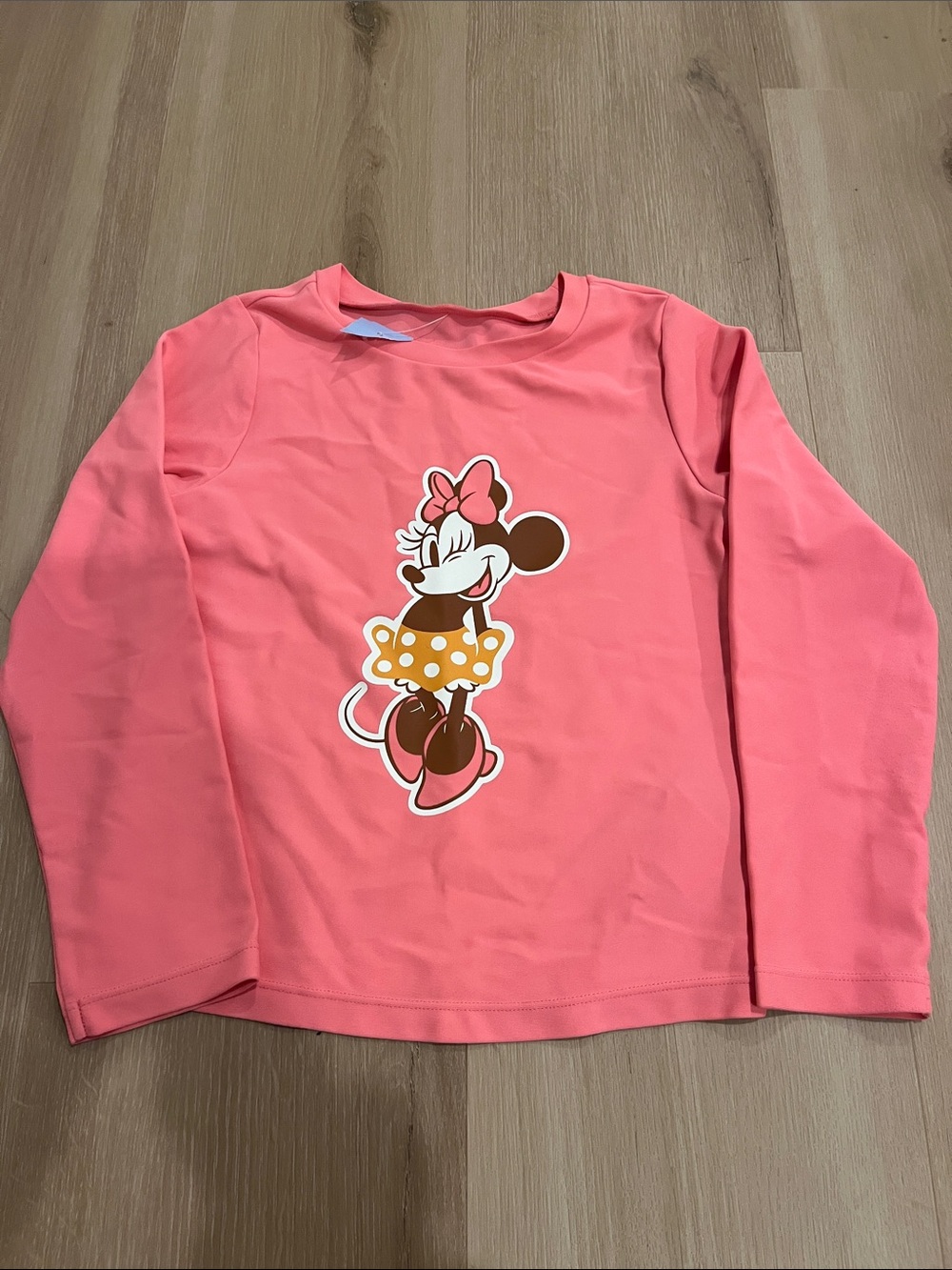 baby Gap x Disney Girls' Pink Minnie Mouse Long Sleeve Swim Top